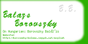 balazs borovszky business card